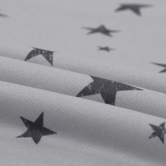 STAR PRINT GRAY ROUND NECK LONG SLEEVE - Picture 10 of 14